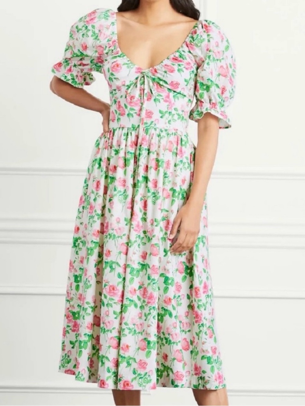 Hill House Ophelia Midi Dress - Rose Poplin Size XS